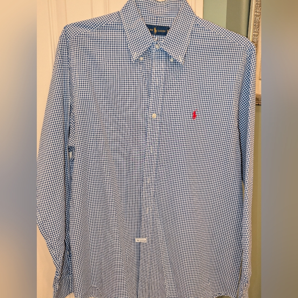 Ralph Lauren Blue Gingham Men's Shirt